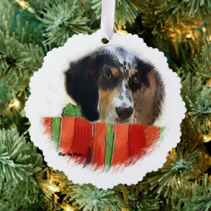 English Setter Christmas Ornament Card