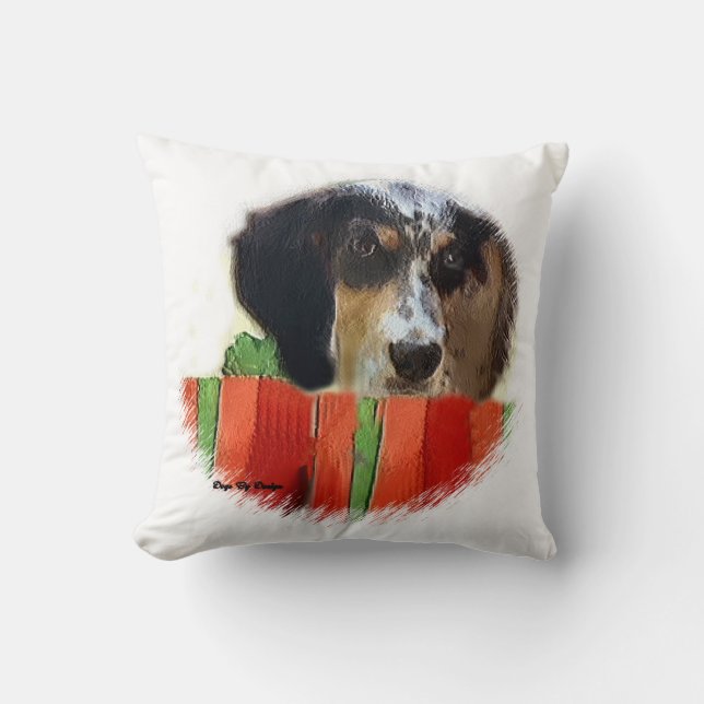 English Setter Christmas Throw Pillow (Front)