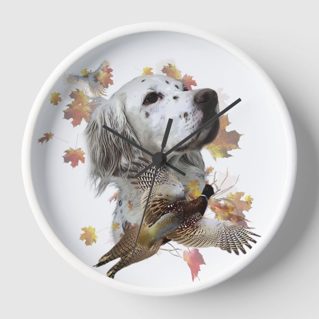 English Setter  Clock (Front)