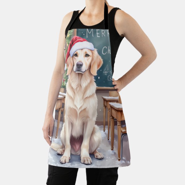 English Setter Cozy Classroom Teacher Santa Apron (Insitu)
