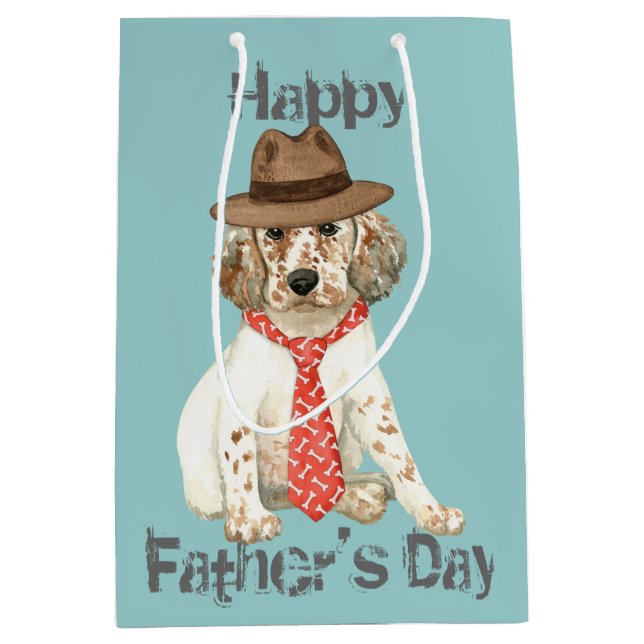 English Setter Dad Medium Gift Bag (Front)