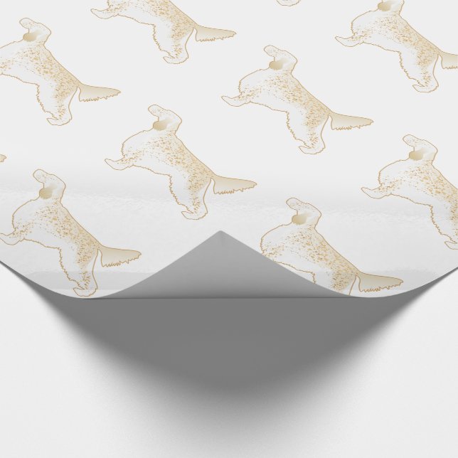 English Setter Dog Breed Illustration Silhouette Wrapping Paper (Corner)