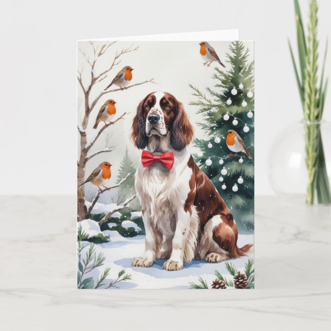 English Setter Dog Christmas Greeting Card (Front)