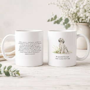 English Setter Dog Watercolor Breed Quote Coffee Mug