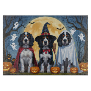 English Setter Dogs Pumpkin Halloween Funny Cutting Board