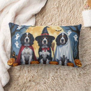 English Setter Dogs Pumpkin Halloween Funny Lumbar Pillow