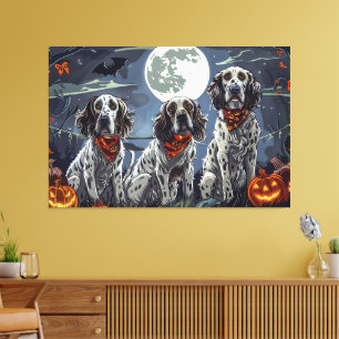 English Setter Halloween Spooky Canvas Print