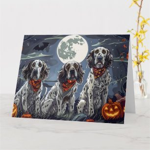 English Setter Halloween Spooky Card