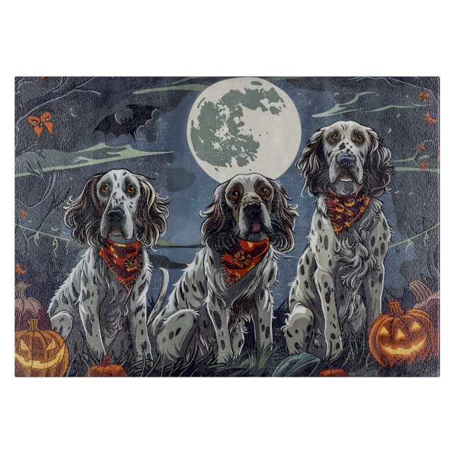 English Setter Halloween Spooky Cutting Board (Front)