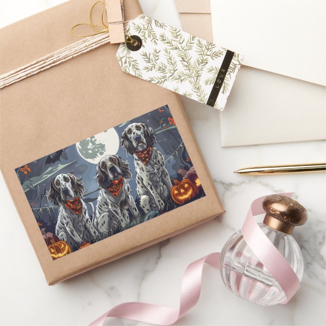 English Setter Halloween Spooky Sticker (Gifting)