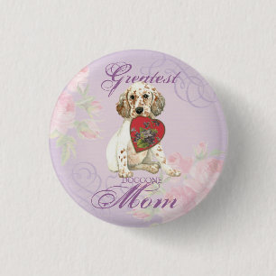 English Setter Heart Mom 1 Inch Round Button