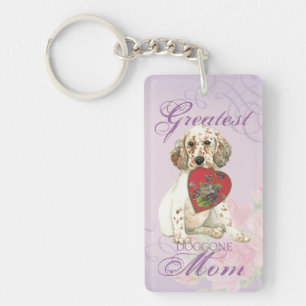English Setter Heart Mom Keychain