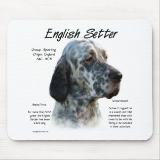 English Setter History Design Mouse Pad