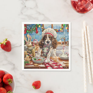 English Setter Holiday Baking: Festive Christmas Napkin