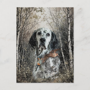 English Setter  Holiday Postcard