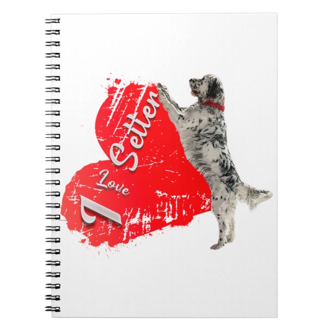 English Setter, Hunting Dog Throw Pillow Beverage  Notebook (Front)