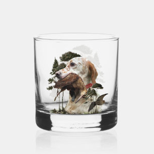 English Setter , Hunting Whiskey Glass