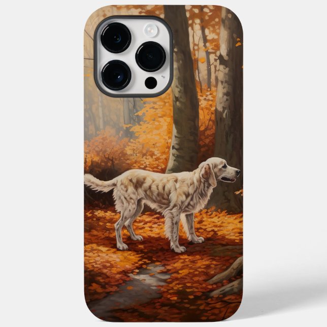 English Setter in Autumn Leaves Fall Inspire Case-Mate iPhone Case (Back)