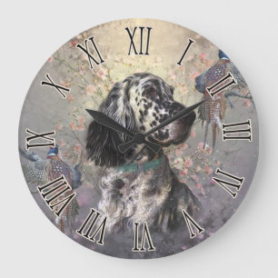 English Setter Large Clock