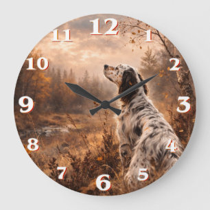 English Setter Large Clock