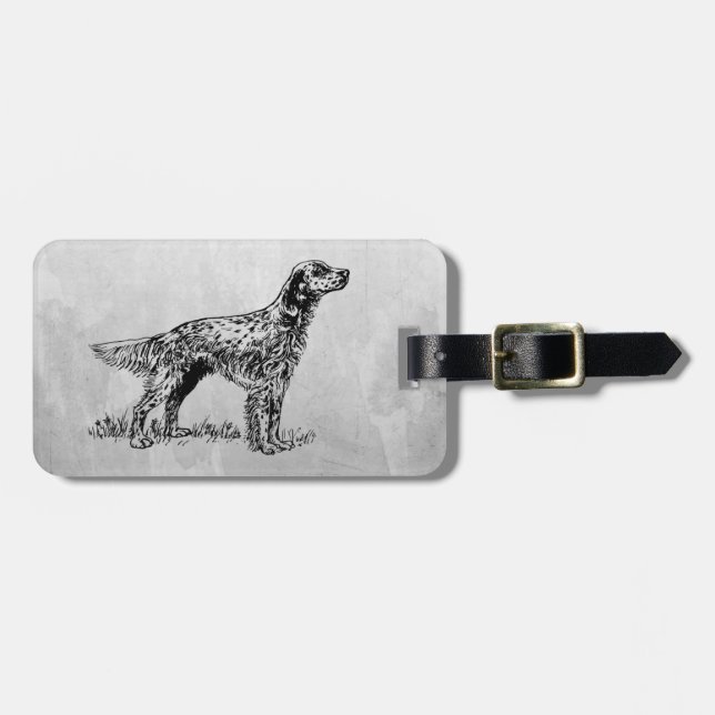 english setter luggage tag (Front Horizontal)