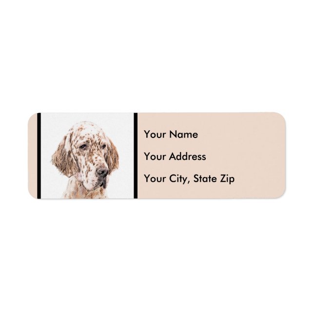 English Setter Orange Belton Painting Dog Art (Front)