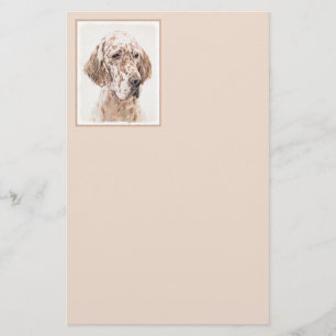 English Setter Orange Belton Painting Dog Art