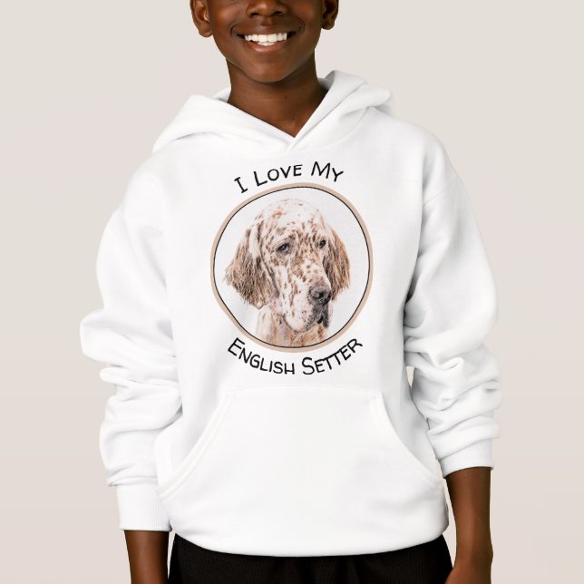 English Setter Orange Belton Painting Dog Art (Front)