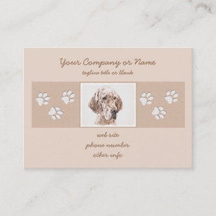 English Setter Orange Belton Painting Dog Art Business Card