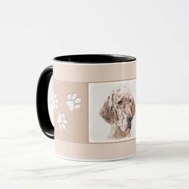 English Setter Orange Belton Painting Dog Art Mug (Front Left)