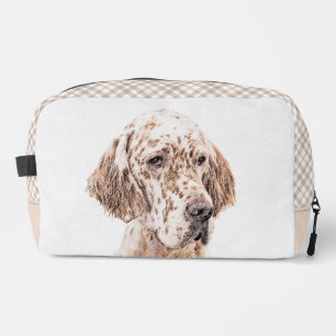 English Setter Orange Belton Painting Pet Dog Art Dopp Kit