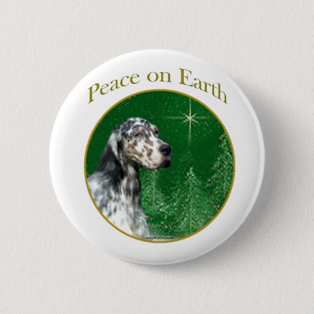 English Setter Peace 2 Inch Round Button (Front)