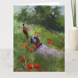 English Setter , Pheasant hunting  Card