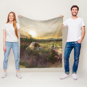English Setter , Pheasant hunting  Fleece Blanket