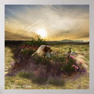 English Setter , Pheasant hunting Poster