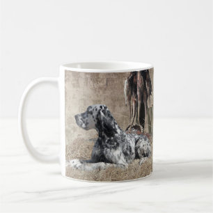 English Setter , Pheasant Hunting Tapestry Poster Coffee Mug
