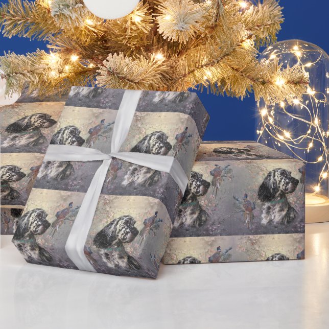 English setter  Pheasant hunting Wrapping Paper (Holidays)