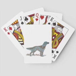 English setter playing cards