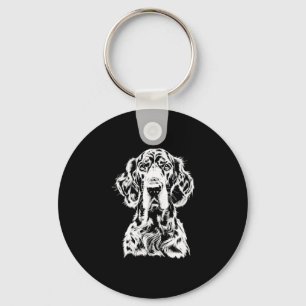 English Setter Portrait Minimalist Apparel Keychain