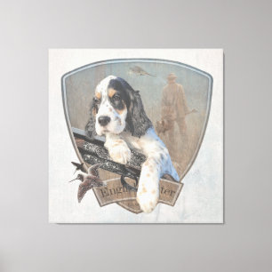 English Setter puppy with a classic shotgun Canvas Print