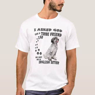 English Setter Quote Mom Dad Print Llewellin Sette T-Shirt