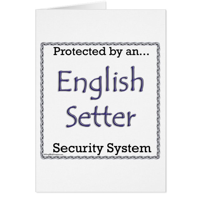 English Setter Security System (Front)