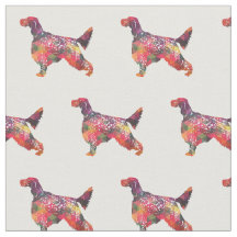 English Setter Silhouette Tiled Fabric - Multi