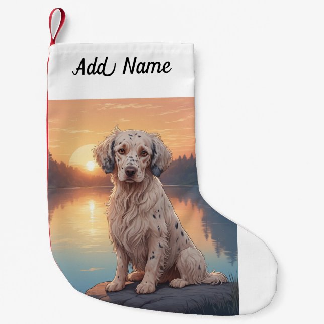 English Setter Small Christmas Stocking (Front)