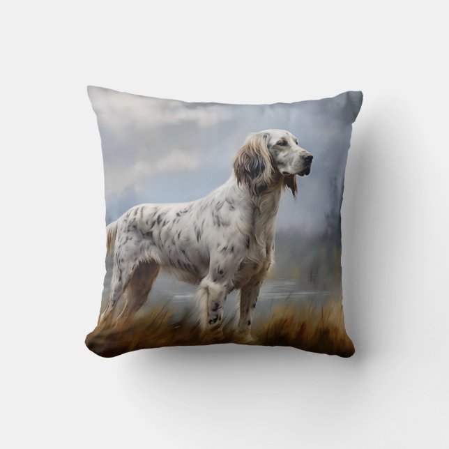 English Setter Throw Pillow (Front)