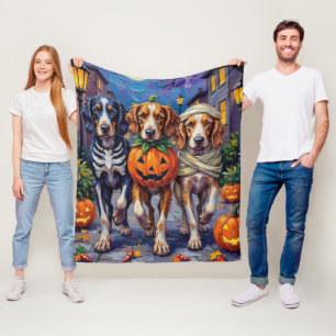 English Setter Trick-or-Treating Halloween Costume Fleece Blanket