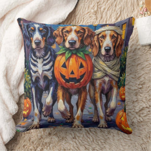 English Setter Trick-or-Treating Halloween Costume Throw Pillow