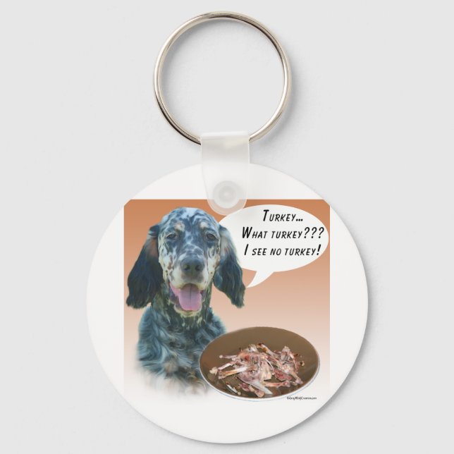 English Setter Turkey Keychain (Front)