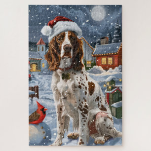 English Setter Winter Wonderland Christmas Joy Jigsaw Puzzle