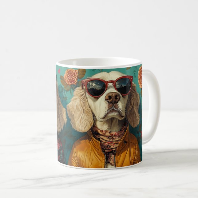 English Setter With Heart Roses Valentine's Day  Coffee Mug (Front Right)